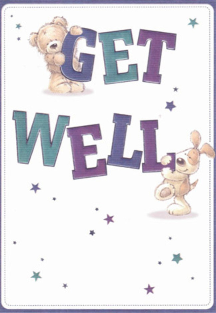 This beautifully illustrated get well card is a heartfelt visual embrace for anyone in Malden Rushett needing a lift. At its centre, a friendly bear with plush, cinnamon colouring and a spirited puppy with long, floppy ears stand out, their poses radiating playfulness and positive energy. Around them, twinkling stars in serene shades of purple and aqua seem to drift gently, echoing the calming skies above Rushett Woods after a summer rain. The bold, optimistic typography grounds the artwork-with the letters shaded in hues that evoke a florist's freshest hydrangeas and irises, offering both strength and reassurance. Each texture is rendered with care: you can almost feel the tender softness of the bear's fur and the velvet touch of the puppy's ears, transporting you to the comfort of a favourite local friend's hug. The card's composition suggests a story of kindness and attentive detail, reminiscent of how Malden Rushett's locally crafted bouquets are carefully arranged to send comfort and resolve. Perfect for lifting the spirits of friends or loved ones recuperating in the area, the design's lightness and gentle optimism deliver a genuine sense of togetherness and hope.